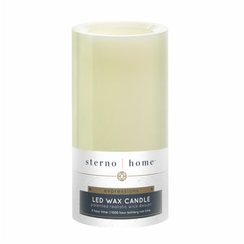 Inglow Flameless Real Wax LED Pillar Candle - Cream Perspective: back