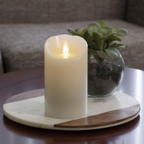 Mirage Flameless LED Wax Pillar Candle - Cream, 3 Mirage Flameless LED Wax Pillar Candle - Cream, 3