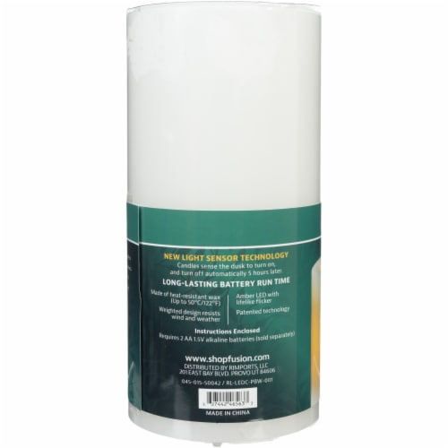 Sterno Home Premier All-Weather Flameless Wax LED Candle - White Perspective: back