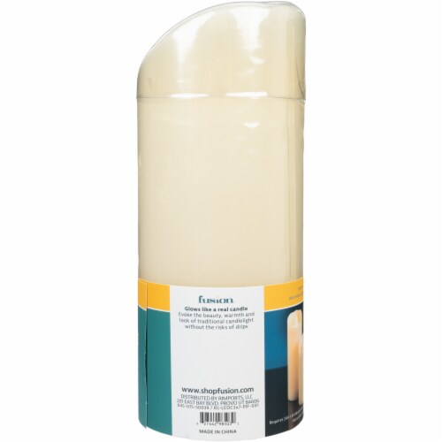 Fusion™ iFlicker Flameless LED Pillar Candle - Cream Perspective: back