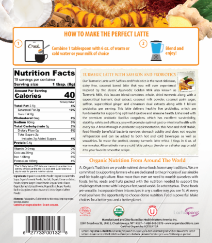 Organic Traditions® Turmeric latte Perspective: back