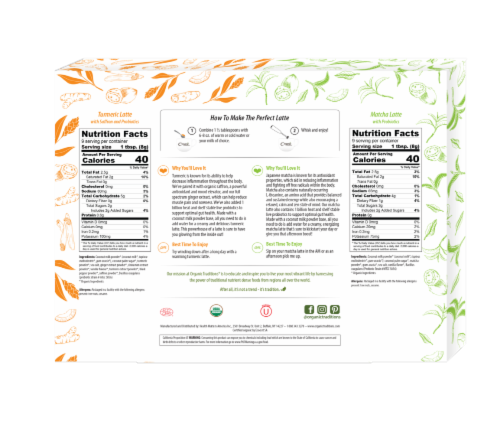 Organic Traditions® Matcha and Turmeric Latte Maker Kit Perspective: back