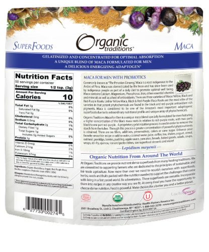 Organic Traditions Maca for Men Powder Perspective: back