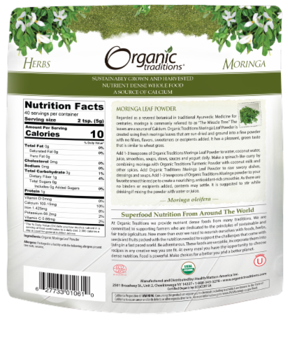 Organic Traditions® Morning Leaf Powder Perspective: back