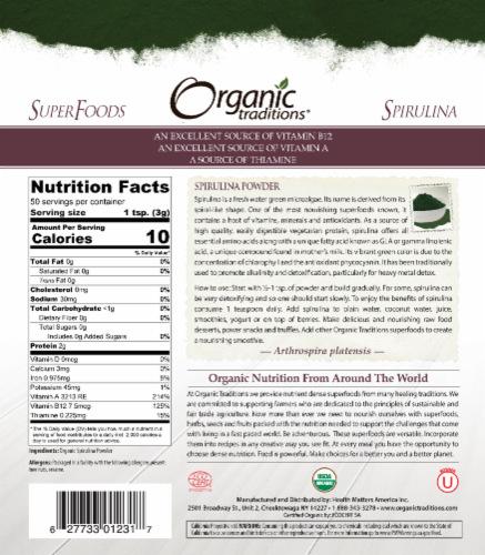 Organic Traditions® Spirulina Powder Perspective: back