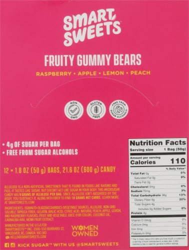 Smart Sweets™ Gluten Free Fruity Gummy Bears Perspective: back