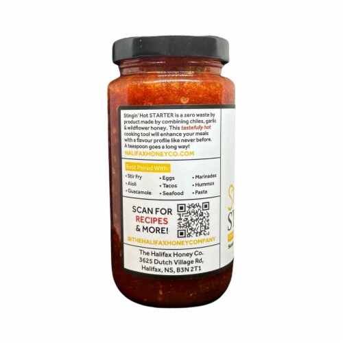 Stingin' Hot STARTER | Chili Garlic Paste with Wildflower Honey | 8.4oz Perspective: back