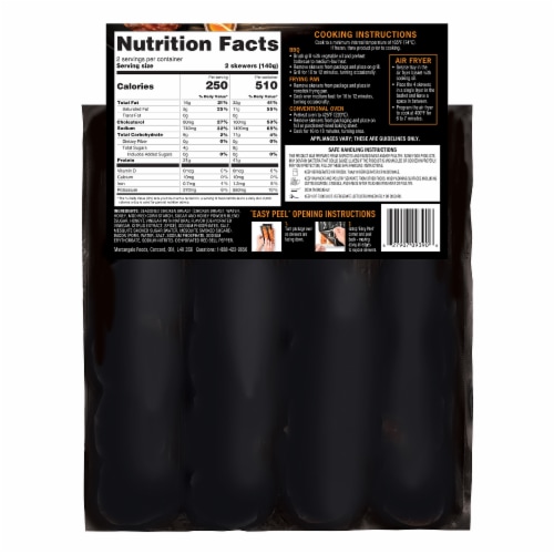Marcangelo® Frozen Honey BBQ Bacon Wrapped Chicken Skewer Perspective: back