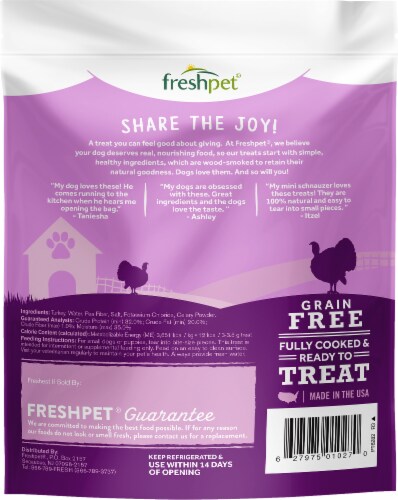 Freshpet Dog Treat, Dog Joy Wood-Smoked Turkey Bacon Treat Perspective: back