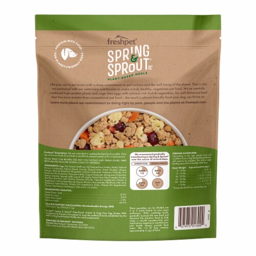Freshpet® Spring & Sprout™ Plant-Based Protein & Cage-Free Egg Recipe Dog Food Perspective: back