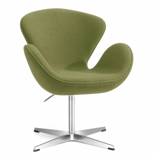 MOS Modern Wool Adjustable Height Swivel Lounge Chair in Grass