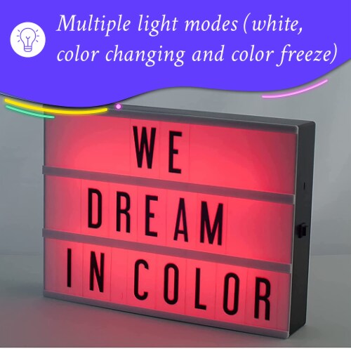 My Cinema Lightbox - 8 x6  - 100 LED Light Letters & Numbers - 3-Modes Black Perspective: back