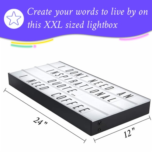 My Cinema Lightbox XXL 24x12 Black - 160 Letters, Numbers