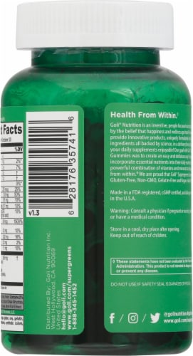 Goli Nutrition Fruit Blend Super Greens Gummies Perspective: back