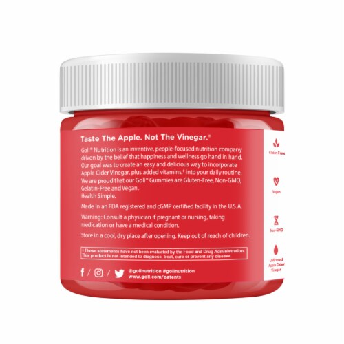 Goli Nutrition® Apple Cider Vinegar Gummies Perspective: back