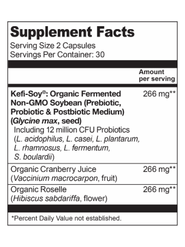 Living Alchemy Your Flora Probiotic Women Digestive Vaginal & UT Support Supplement Perspective: back