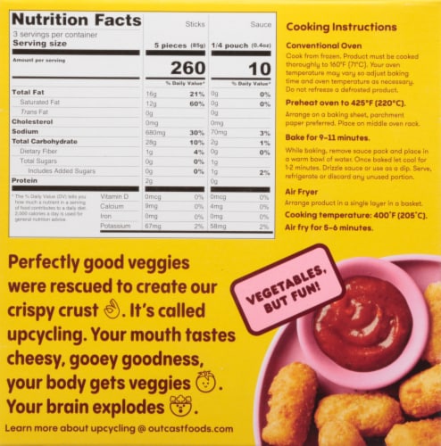 Wholly® Veggie Dairy Free Mozzarella Sticks Perspective: back