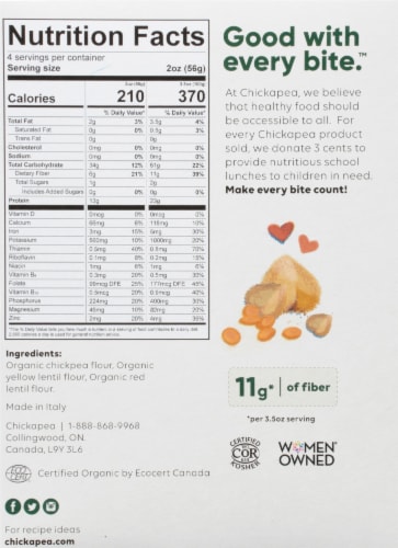 Chickapea® Organic Spiral Pasta Perspective: back