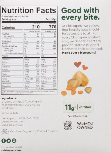 Chickapea® Organic Pasta Shells Perspective: back