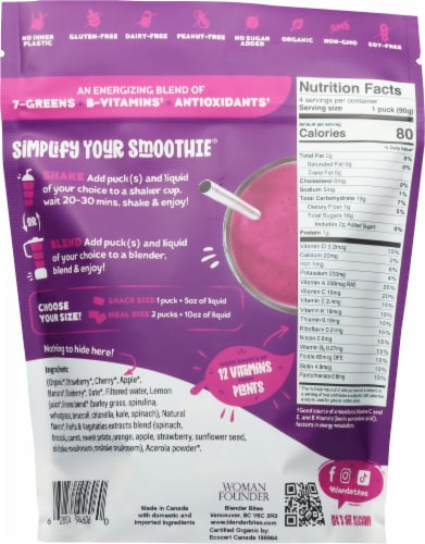 Blender Bites® 1 Step Smoothie - Power Berry Perspective: back