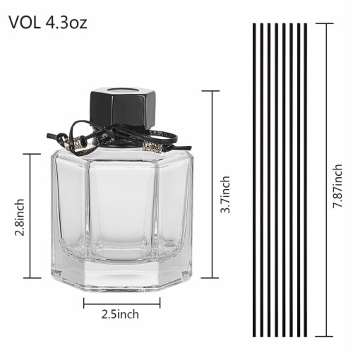 EAST CREEK Aroma Diffuser Set: 3 4oz Glass Bottles & 24 Sticks Perspective: back