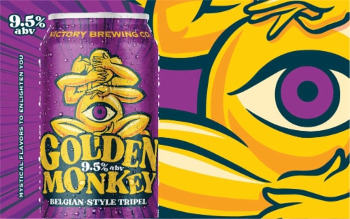 Victory Brewing Company Golden Monkey Belgian-Style Tripel Ale Beer 6 Cans Perspective: back