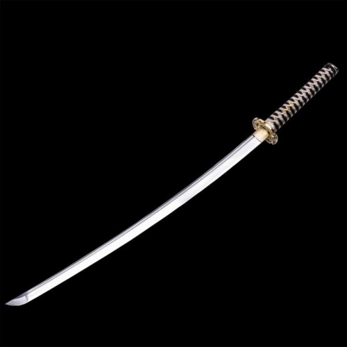 Siwode 40  Carbon Steel Golden Dragon Full Tang Japanese Katana with Bo-Hi, Gold Perspective: back