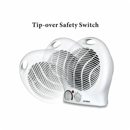 Optimus Portable Indoor 2 Speed Fan Personal Space Heater w/ Temperature Control Perspective: back