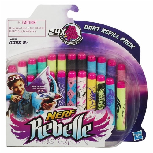Nerf Rebelle Secrets & Spies Dart Refill 24-Pack for Blasters Hasbro Perspective: back