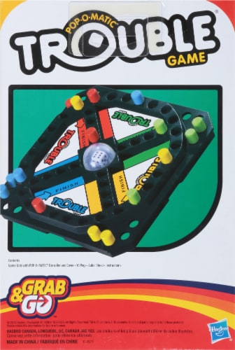 Hasbro Gaming Trouble Grab and Go Board Game Perspective: back