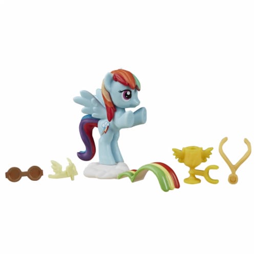 Hasbro My Little Pony Friendship Rainbow Dash Loves to Race Magic Story Set Perspective: back