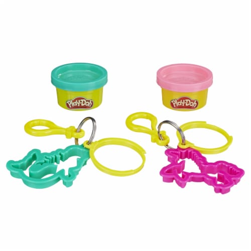 Play-Doh Mermaid and Unicorn Cutters and Modeling Compound Key Chains Perspective: back