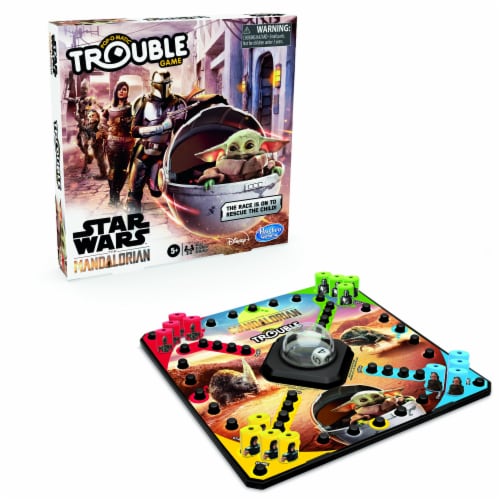 Hasbro Trouble Star Wars The Mandalorian Edition Board Game Perspective: back