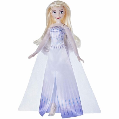 Disney Frozen 2 Queen Elsa Fashion Doll Blonde Blue Gown Cape Posable Hasbro Perspective: back
