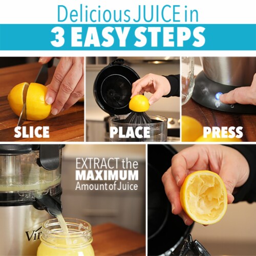 Vinci HandsFree Electric Citrus Juicer, Stainless Steel, 1Button Easy