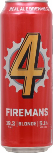 Real Ale Firemans #4 Blonde Ale Craft Beer single can Perspective: back