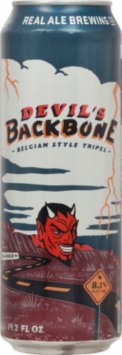 Real Ale Devil's Backbone Belgian Tripel Craft Beer single can Perspective: back
