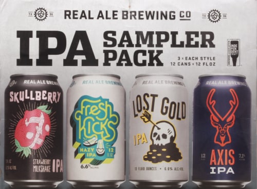Real Ale IPA Sampler Pack Craft Beer Cans Perspective: back