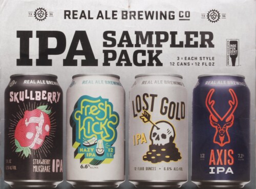 Real Ale IPA Sampler Pack Craft Beer Cans Perspective: back