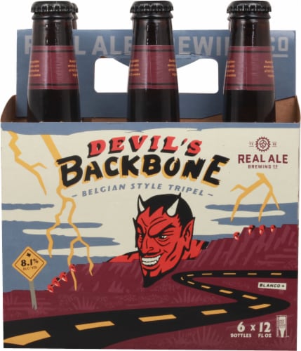Real Ale Devil's Backbone Belgian Tripel Craft Beer 6 bottles / 12 fl oz Perspective: back