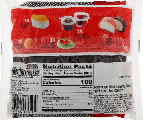 Raindrops® Mini Gummy Sushi Perspective: back