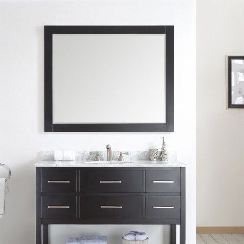 Vinnova Florence 48 Bathroom Vanity Framed Wall Mirror in Espresso Perspective: back