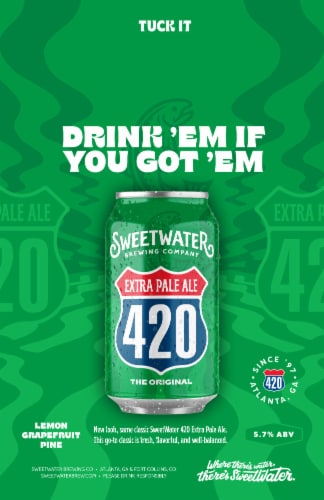 SweetWater Brewing Company 420 12 Pack 12oz Cans Perspective: back