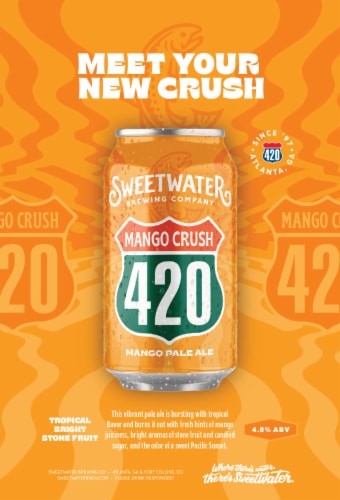 SweetWater Brewing Co. Mango Crush 420 Mango Pale Ale Perspective: back