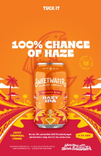 SweetWater Brewing Company H.A.Z.Y. IPA 12 Pack 12oz Cans Perspective: back