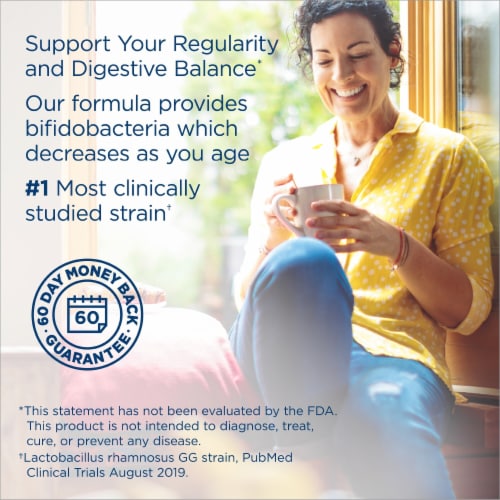 Renew Life Probiotic Adult 50 Plus Daily Supplement Capsules Perspective: back