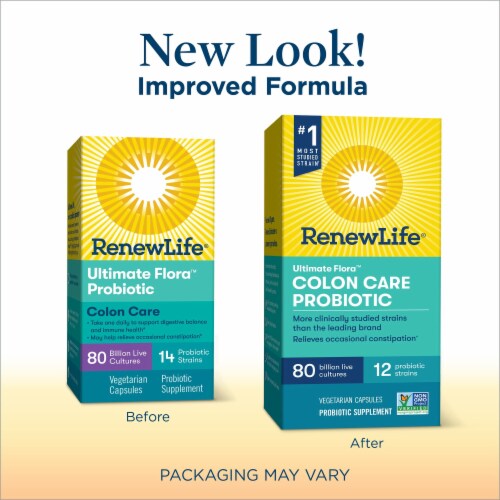 Renew Life Probiotic Colon Care Probiotic Capsules Perspective: back