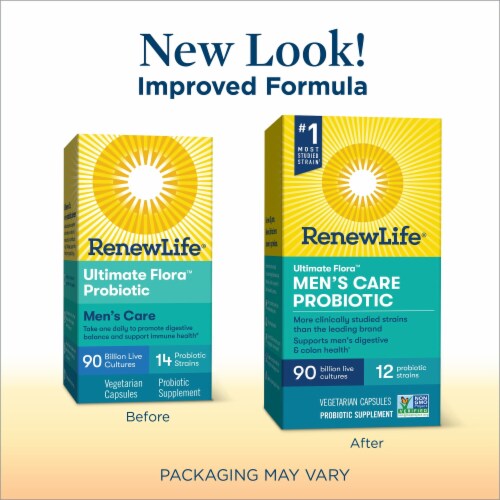 Renew Life Men's Care Probiotic Capsules Perspective: back