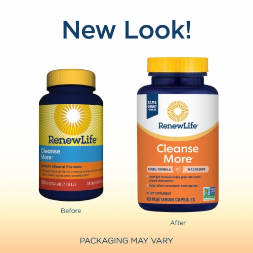 Renew Life Cleanse More Herbal and Mineral Detox Cleanse Capsules Perspective: back