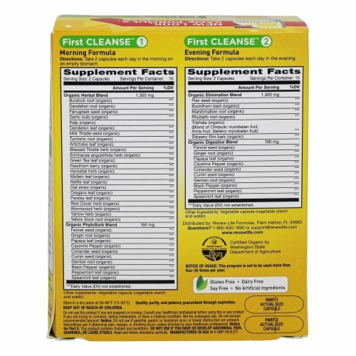 Renew Life® Gluten Free First Cleanse Dietary Supplement Vegetable Capsules Perspective: back